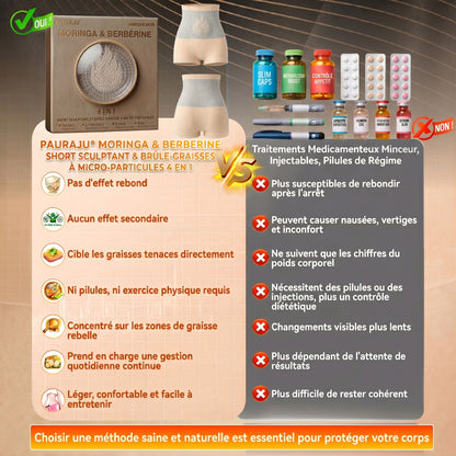 Boutique Officielle |  𝐏𝐀𝐔𝐑𝐀𝐉𝐔® 2026 ✨Short Sculptant & Brûle-Graisses 4-en-1 aux Micro-Particules de Moringa & Berbérine🌱