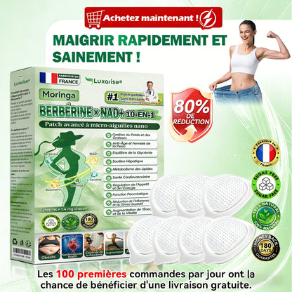 Magasin Officiel |  Luxarise® Moringa & Bérbérine 10-en-1 Patch Nanomicro-aiguilles Avancé👩‍⚕️ (Une application quotidienne, résultats visibles en 7 jours)🗼 Obésité, Diabète, Apnée du sommeil, Problèmes articulaires